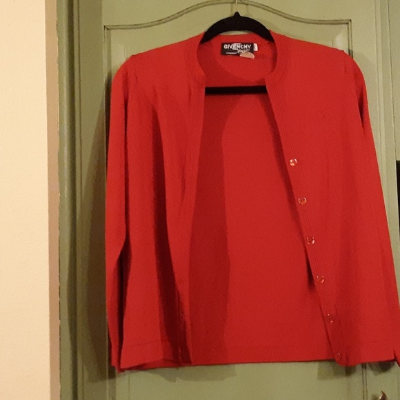 Vintage Givenchy Sport Paris - New York Red Button Cardigan. - Picture 2 of 8